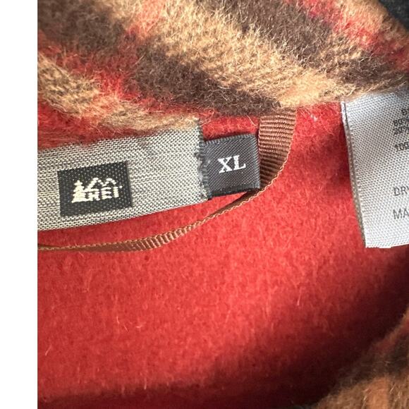 REI Co-op Mens Plaid Fleece Jacket Full Zip XL‎ Extra Large Outdoor - Picture 2 of 8
